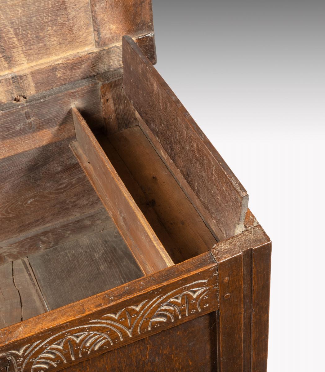 6649 Small Seventeenth Century Oak Coffer