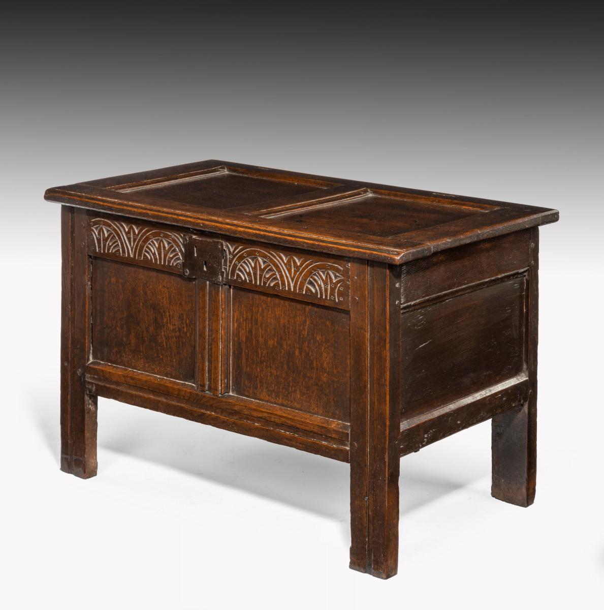 6649 Small Seventeenth Century Oak Coffer