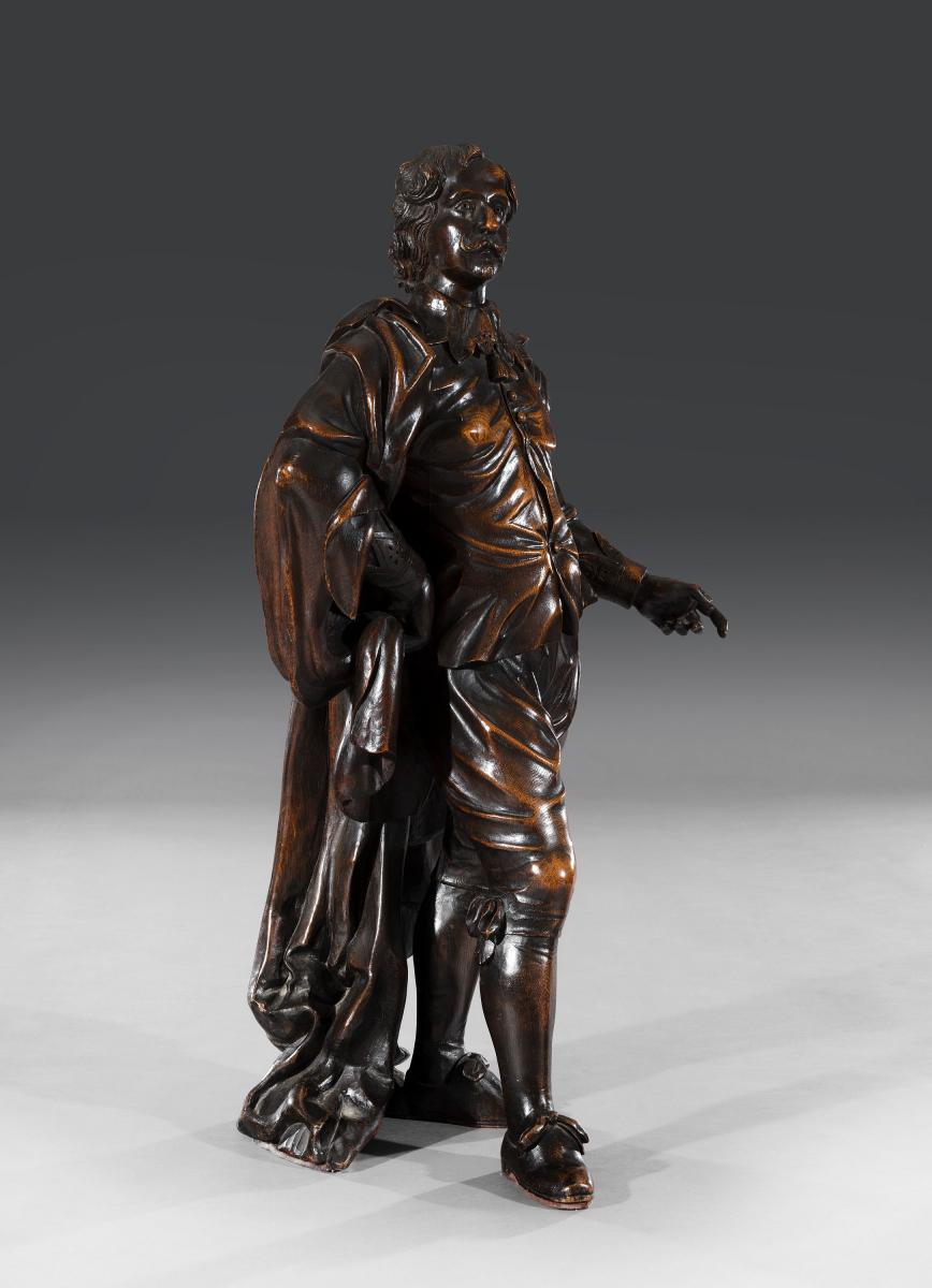 Superb 19th Century Victorian Carved Oak Figure of Sir Anthony Van Dyck English Circa 1850