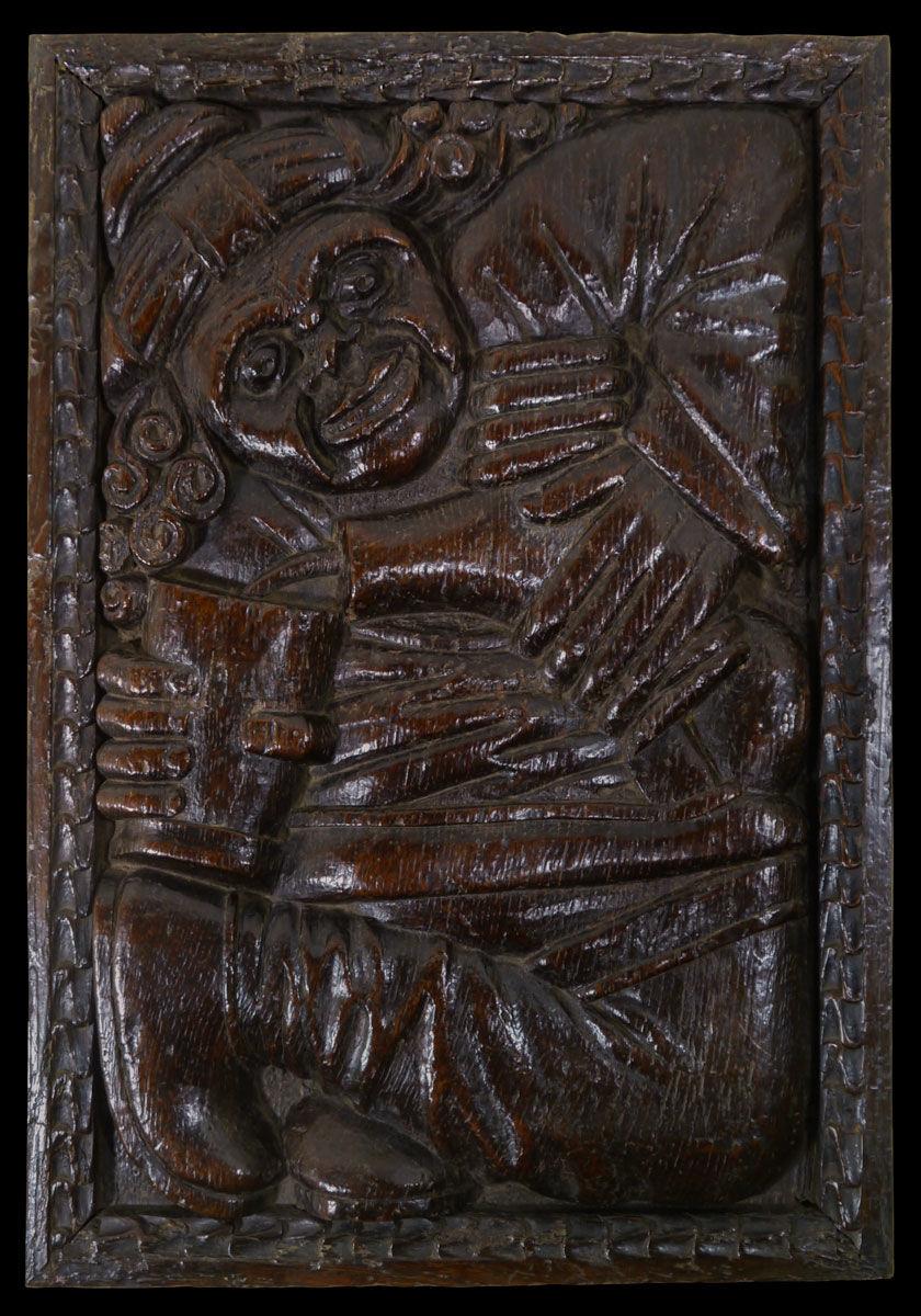 A Rare Pair of Tudor Oak Panels