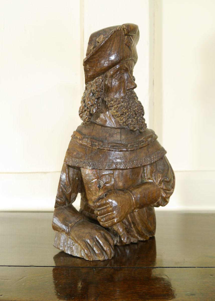 A Fine and Rare 16th Century Carved Oak Figure