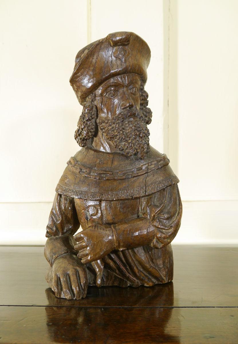 A Fine and Rare 16th Century Carved Oak Figure