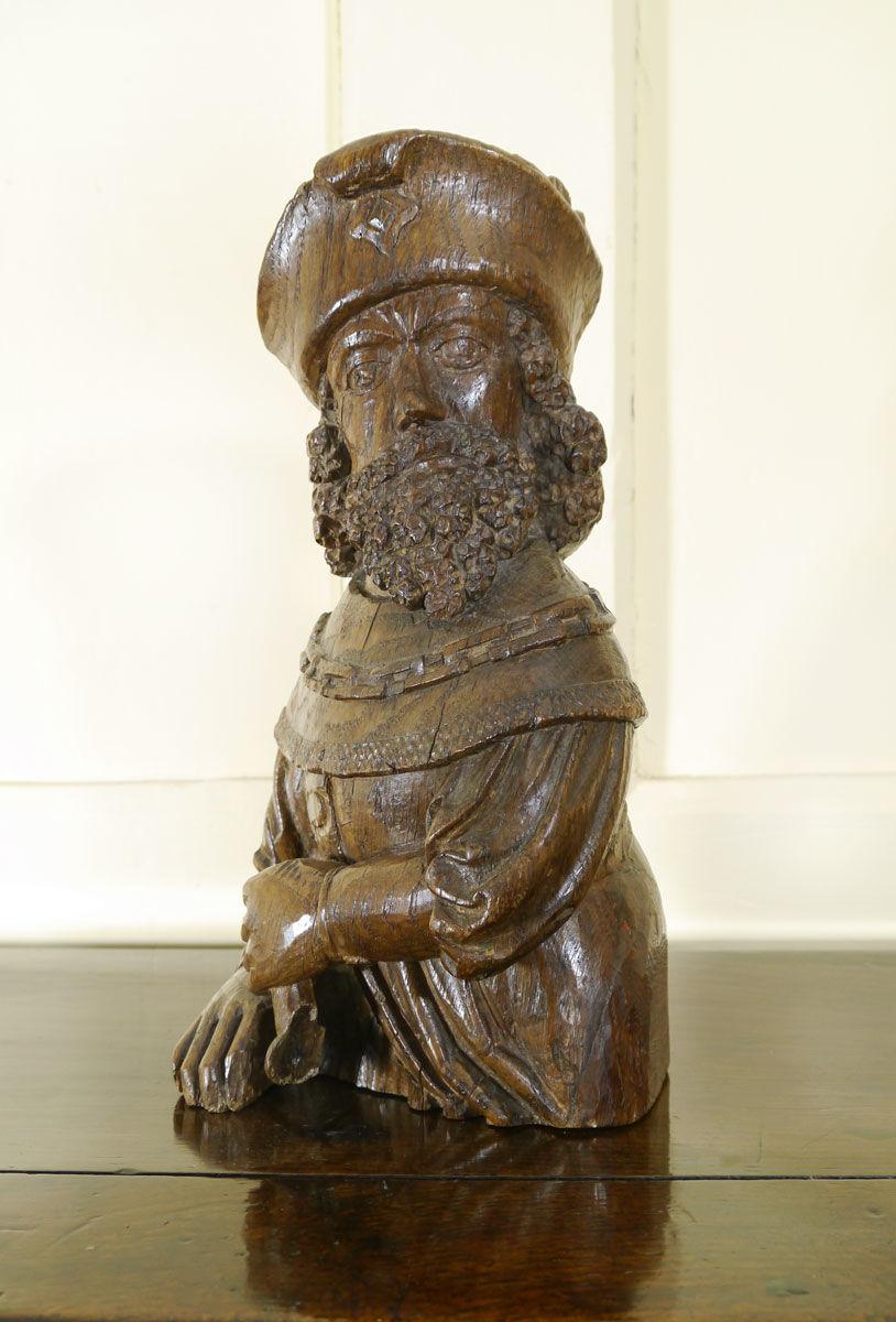 A Fine and Rare 16th Century Carved Oak Figure