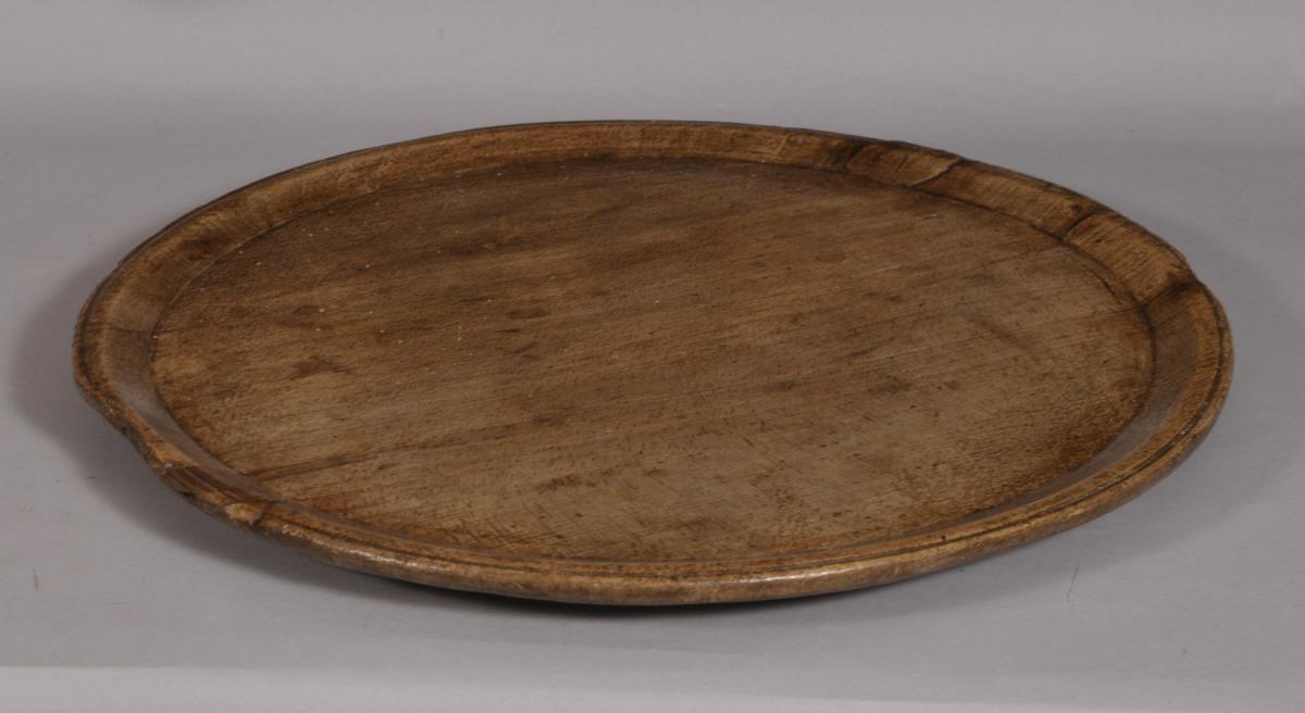 S/3455 Antique Treen 18th Century Beech Serving Dish