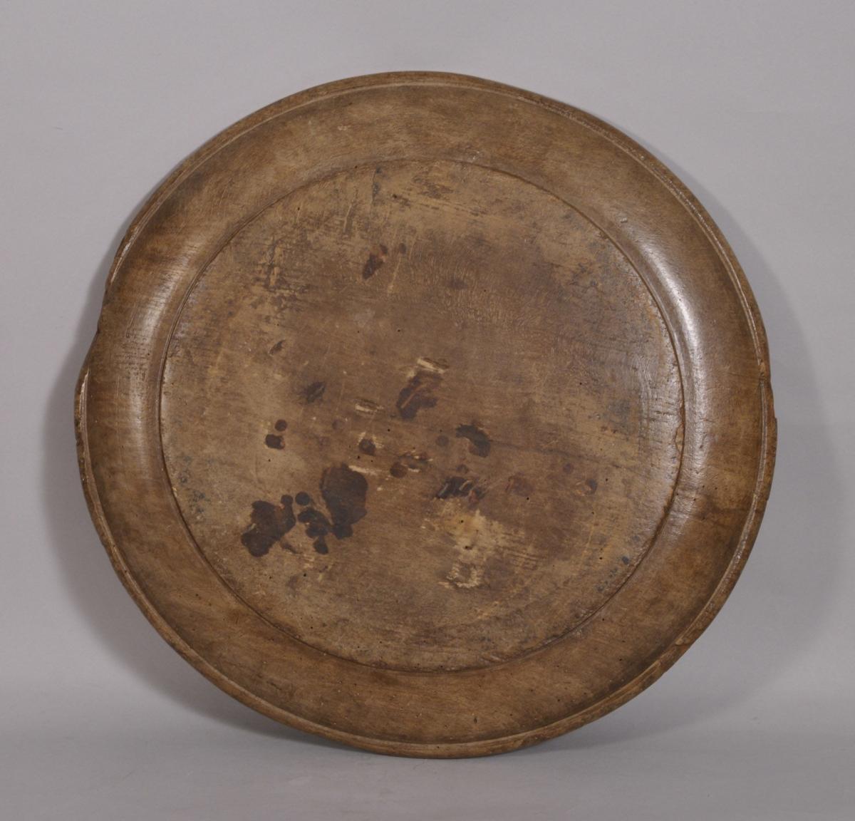 S/3455 Antique Treen 18th Century Beech Serving Dish