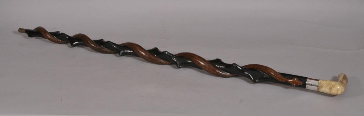 S/3463 Antique 19th Century Walking Stick