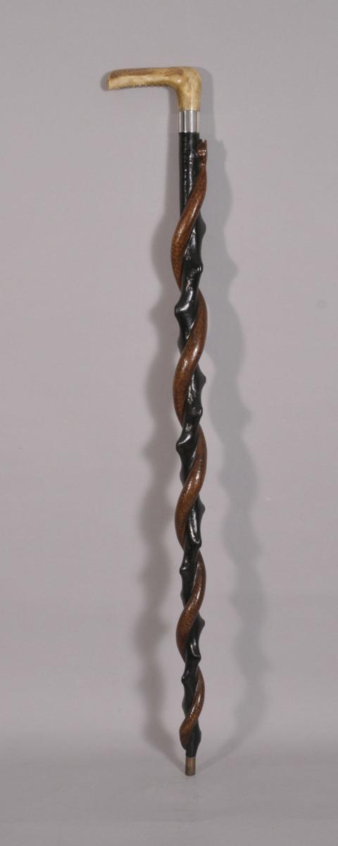 S/3463 Antique 19th Century Walking Stick