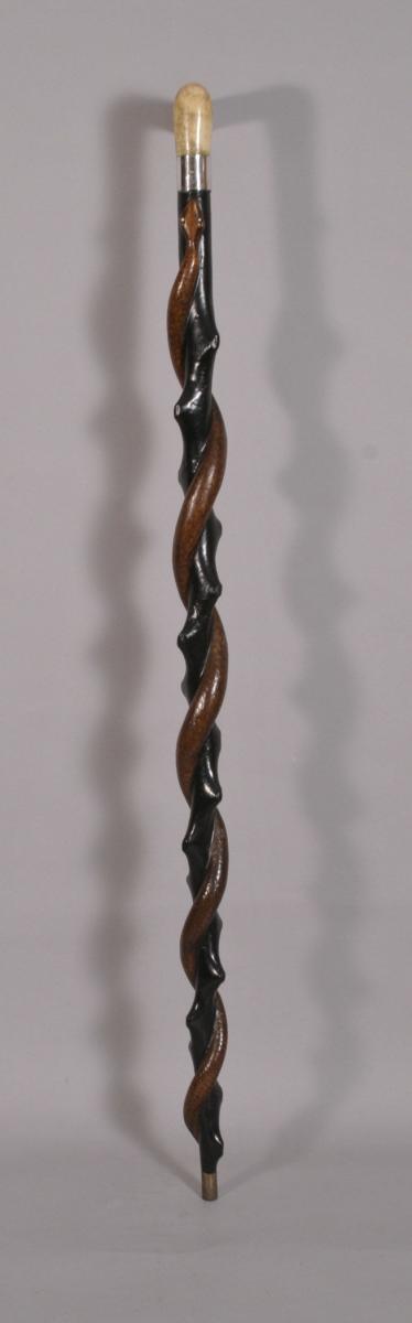 S/3463 Antique 19th Century Walking Stick