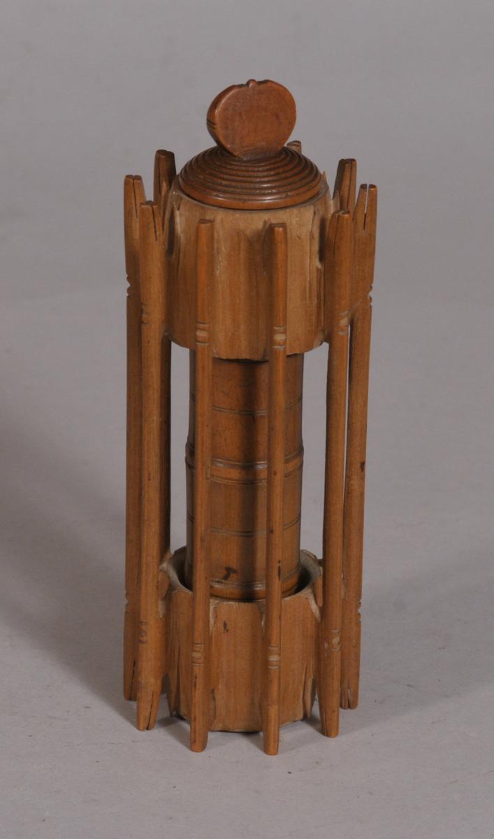 S/3466 Antique Treen Georgian Fisherman's Companion in Boxwood