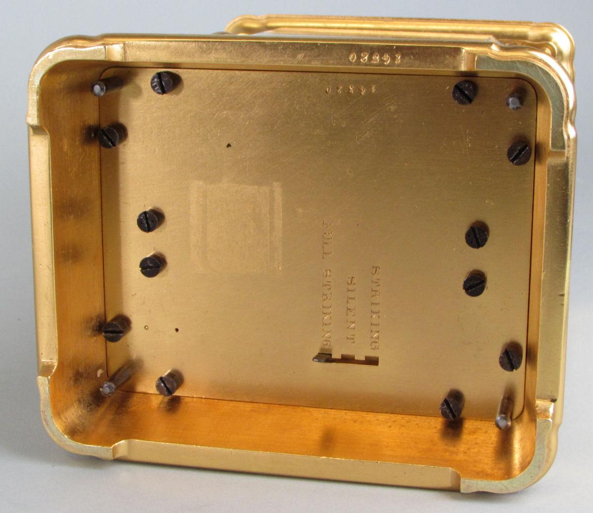 Drocourt Giant Grande-sonnerie carriage clock underside