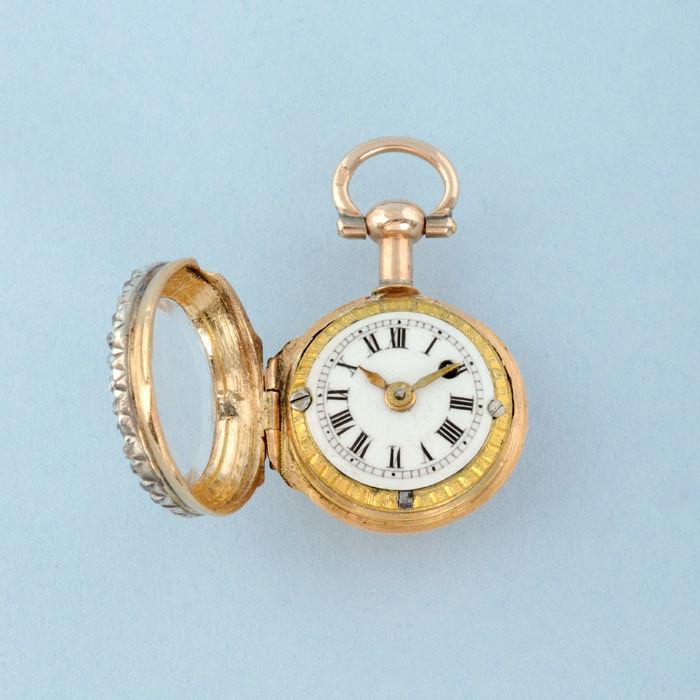 Gold Watch and Diamond Set Ring Mount