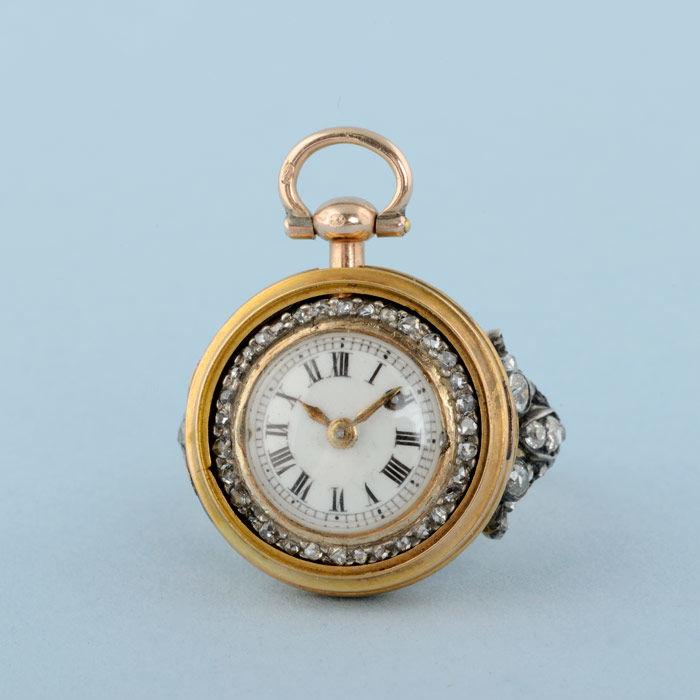 Gold Watch and Diamond Set Ring Mount