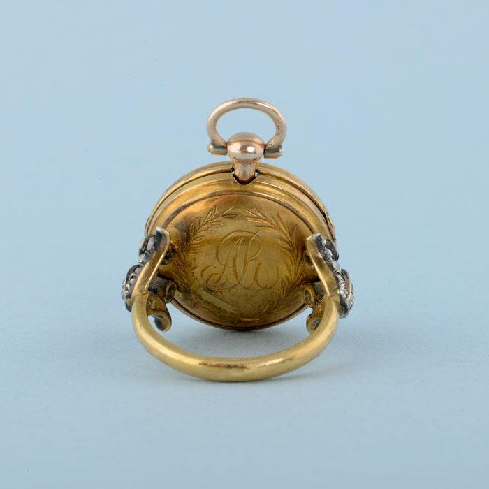 Gold Watch and Diamond Set Ring Mount