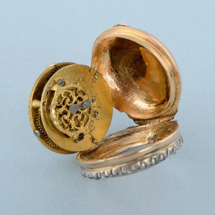 Gold Watch and Diamond Set Ring Mount