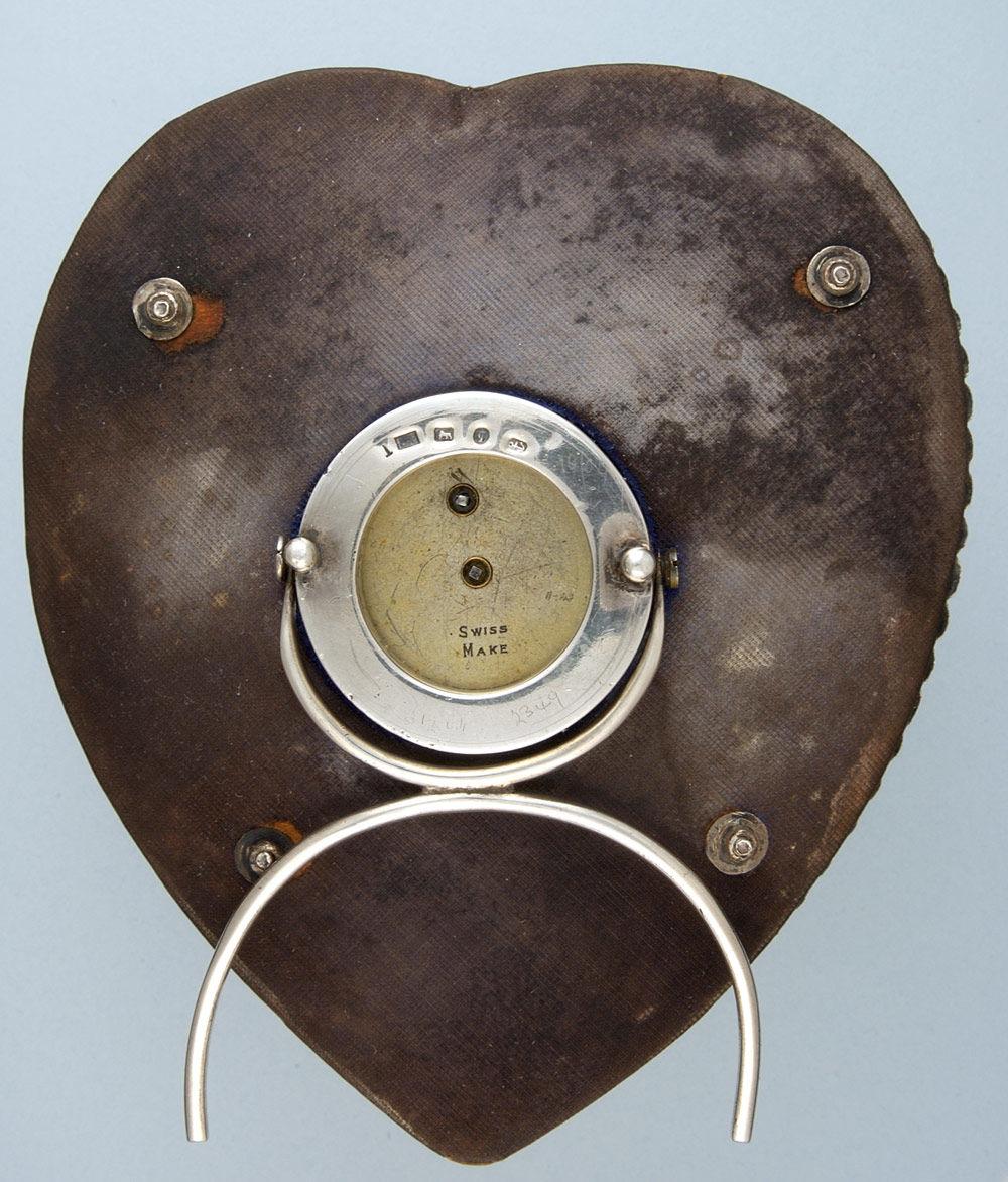 Silver Heart Shaped Desk Clock