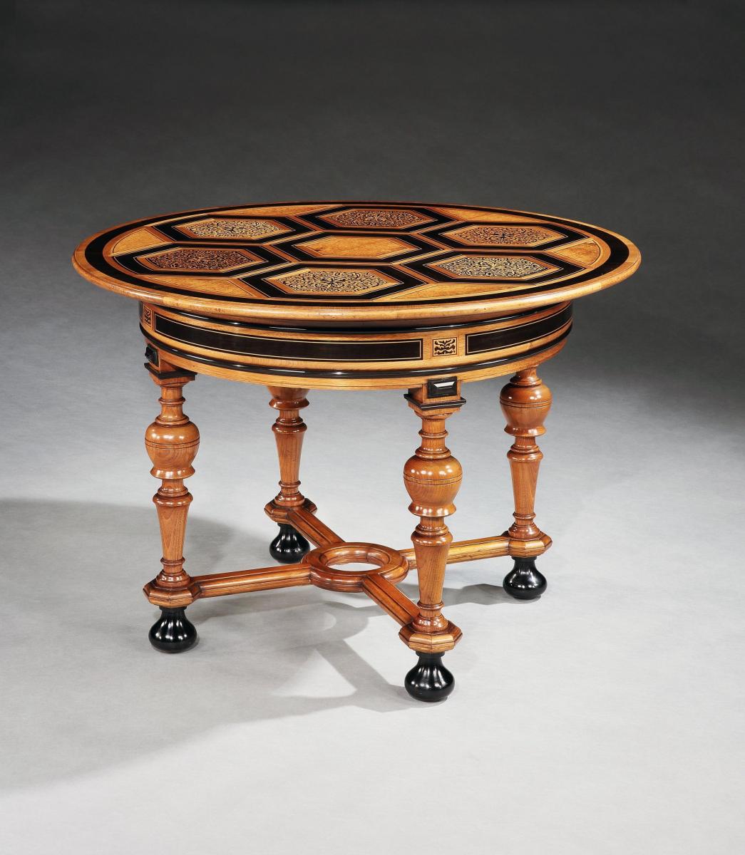 A late 19th century Baltic marquetry centre table