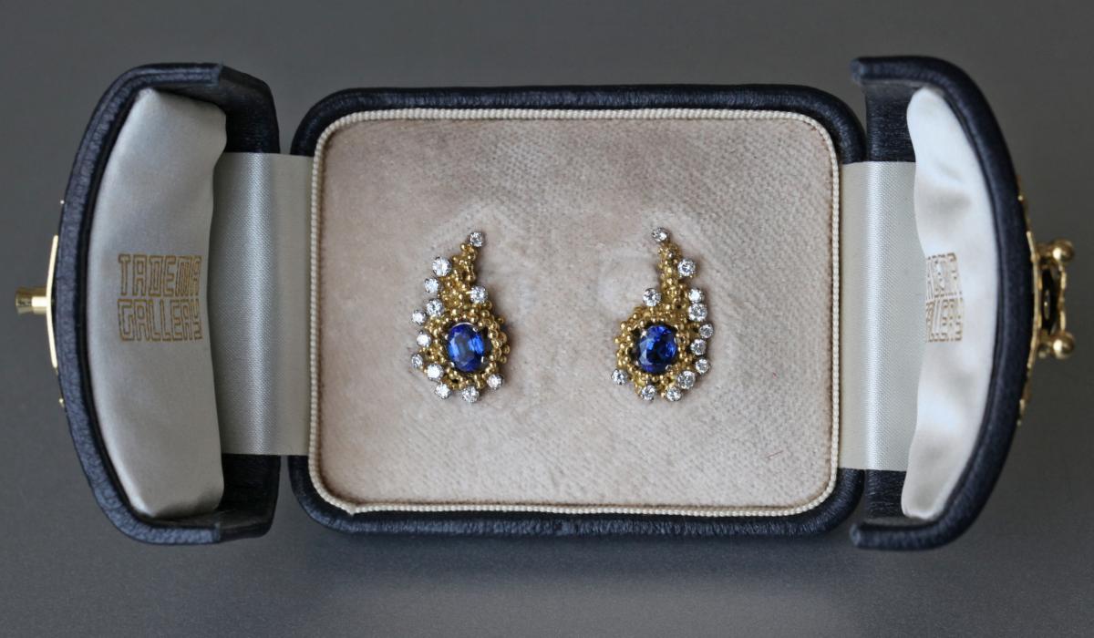 CHARLES DE TEMPLE (born 1929) Cornucopia Earrings