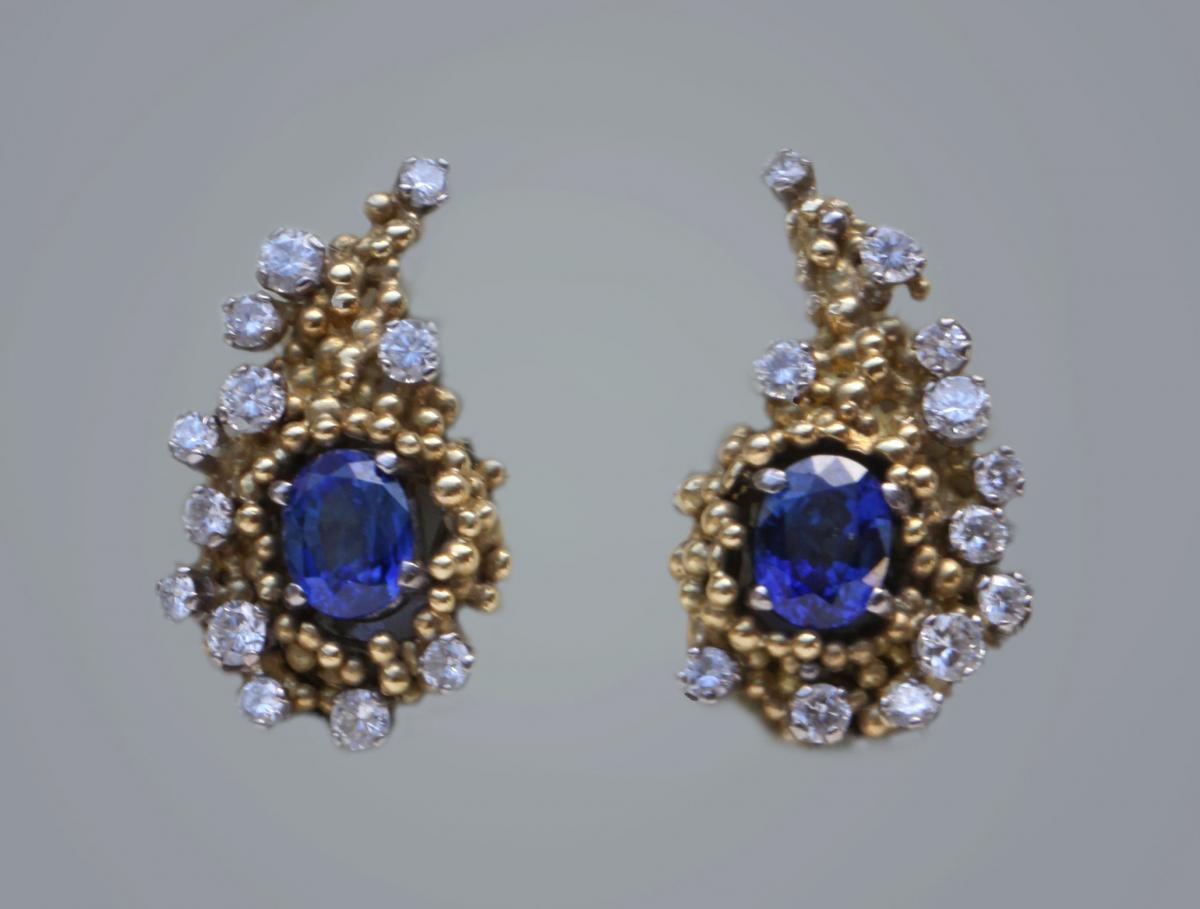 CHARLES DE TEMPLE (born 1929) Cornucopia Earrings