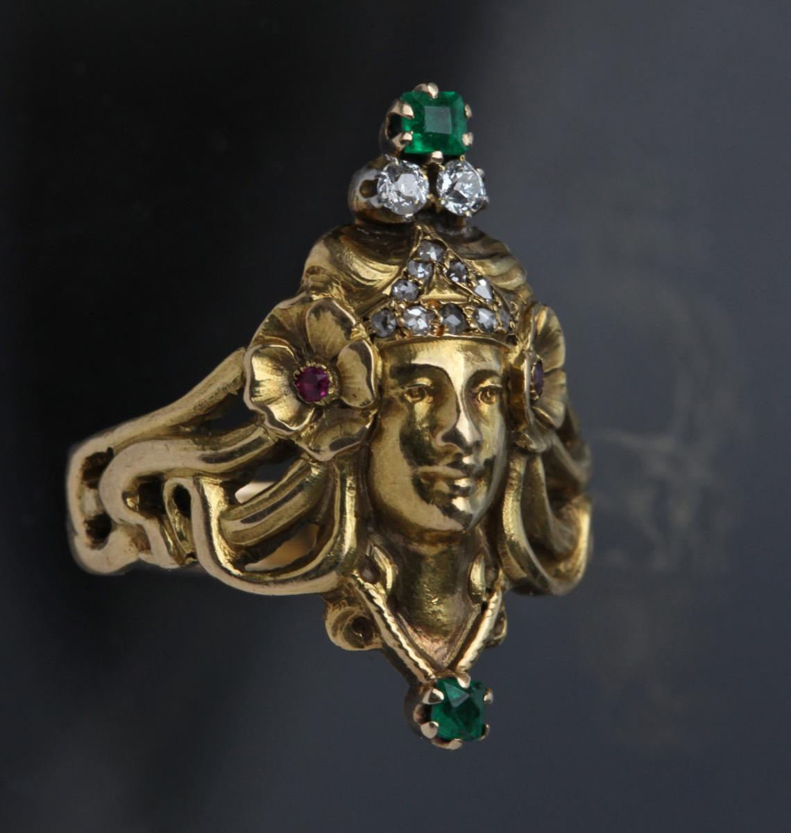 ANDRÉ RAMBOUR (worked from c.1900) Art Nouveau Ring