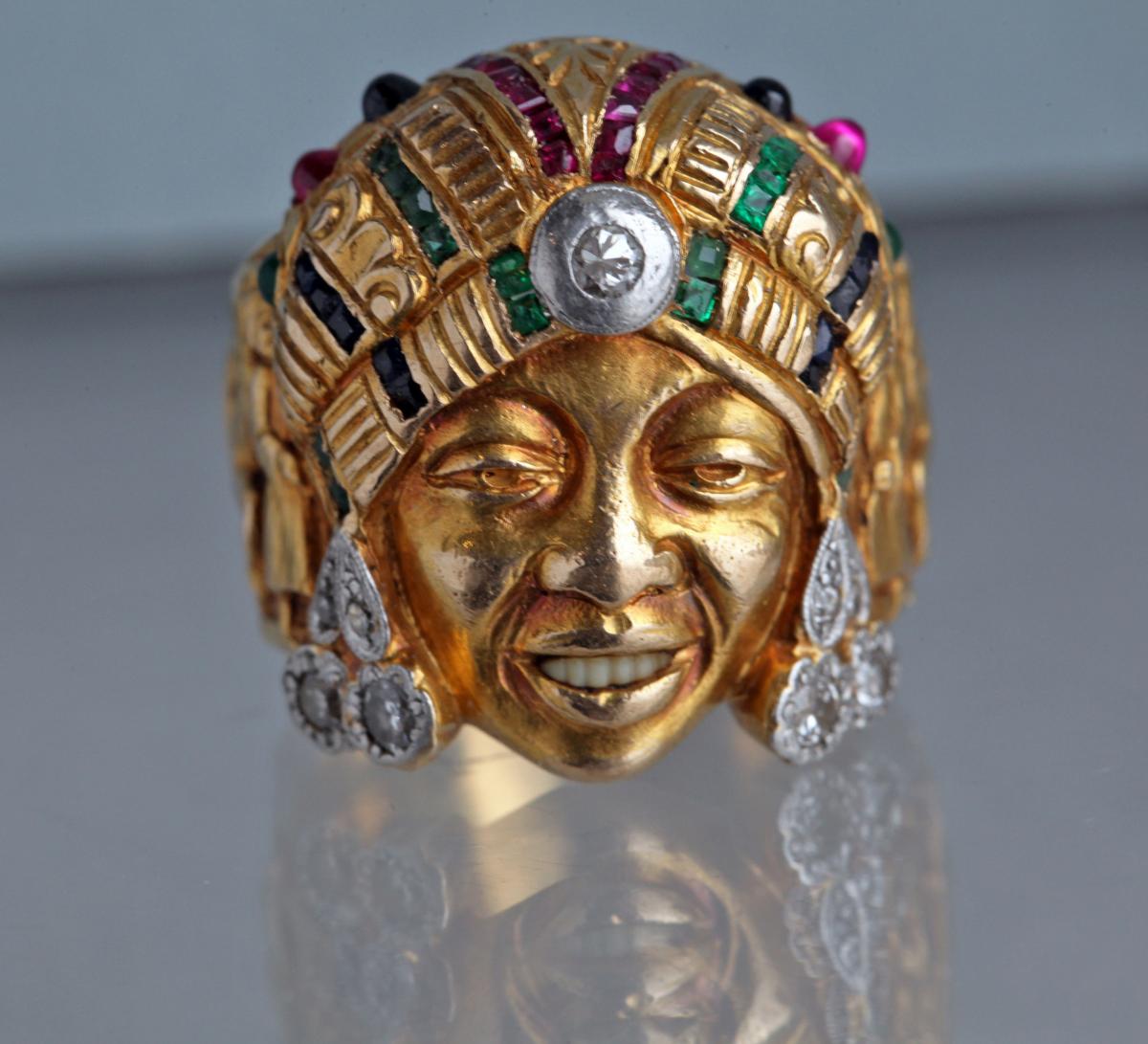 FRENCH MOROCCAN Fabulous Portrait Ring