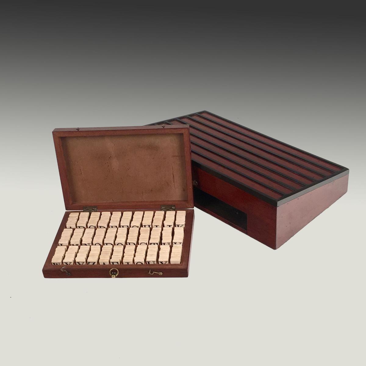 Regency mahogany boxed alphabet tiles