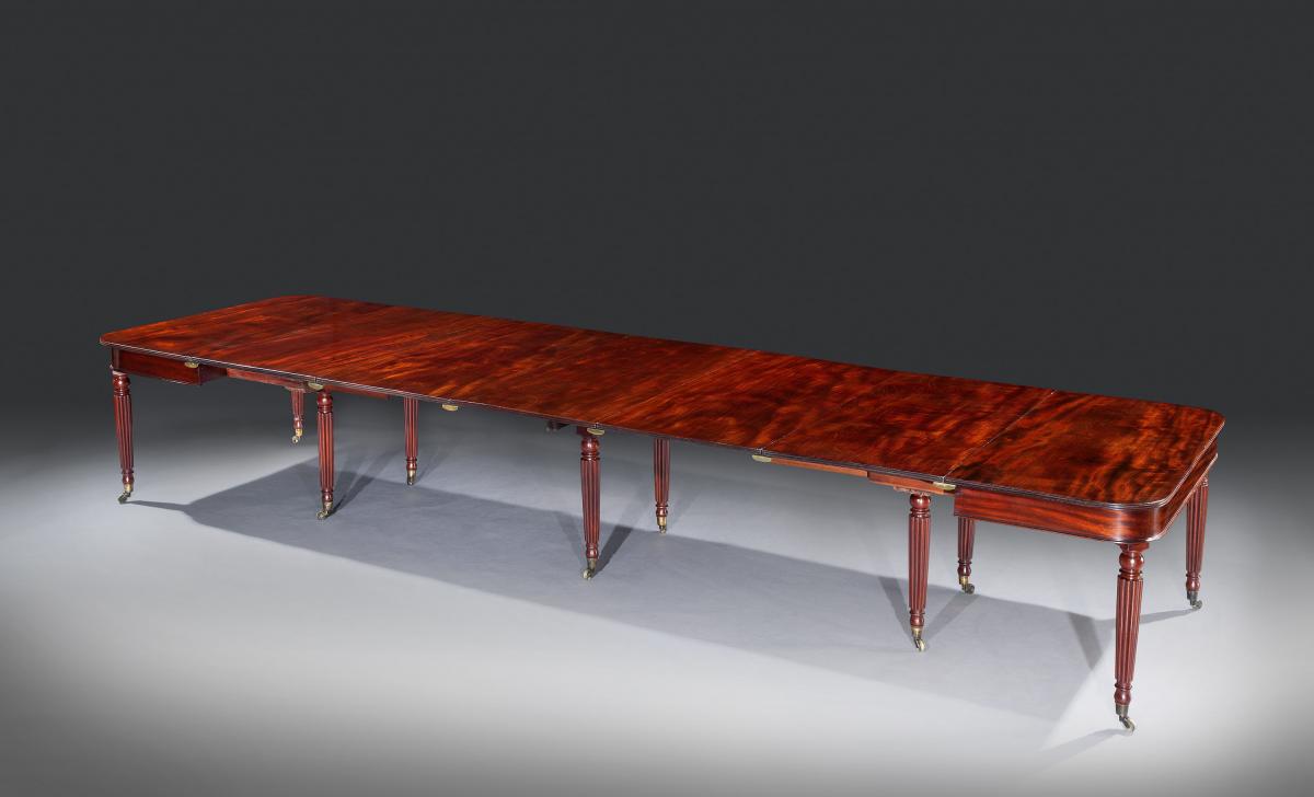 Late George III Regency Period Mahogany 'Imperial' Extending Dining Table attributed to Gillows of Lancaster & London