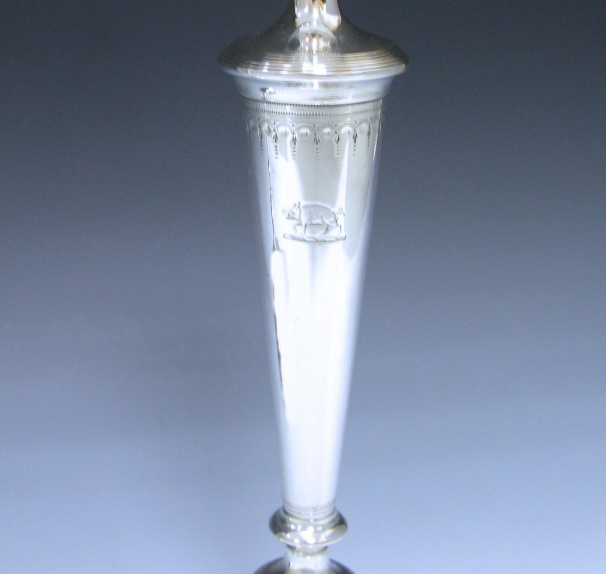 Pair of George III Antique Sterling Silver Candlesticks