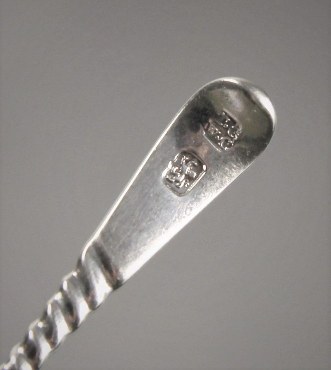 GEORGE III Set of Six Spiral Handled Teaspoons by Thomas & Wm. Chawner.