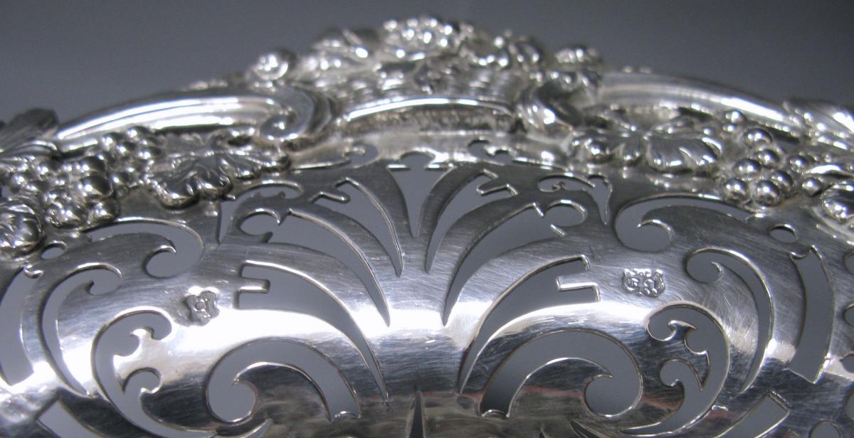 A George II Antique Silver Swing –Handled Basket
