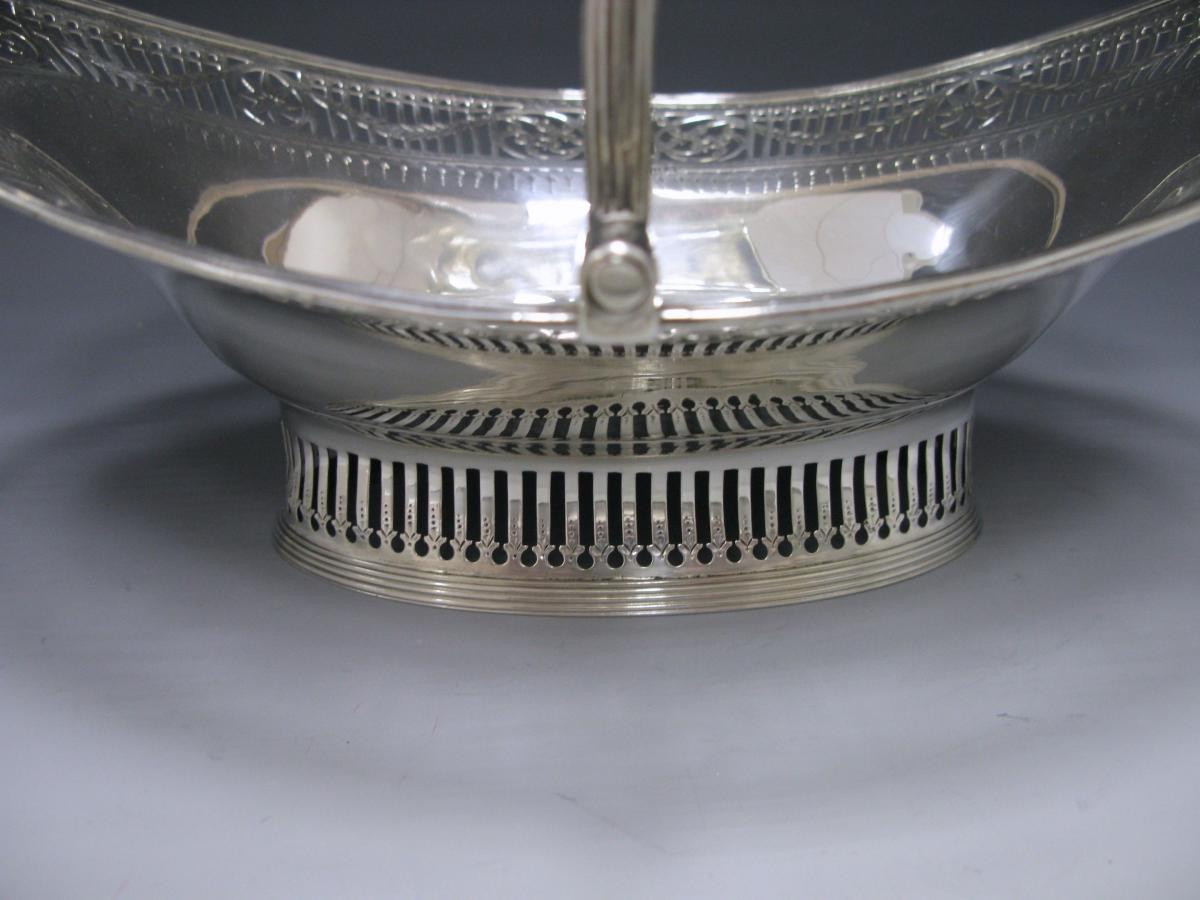 A George III Antique Silver Swing – Handled Basket