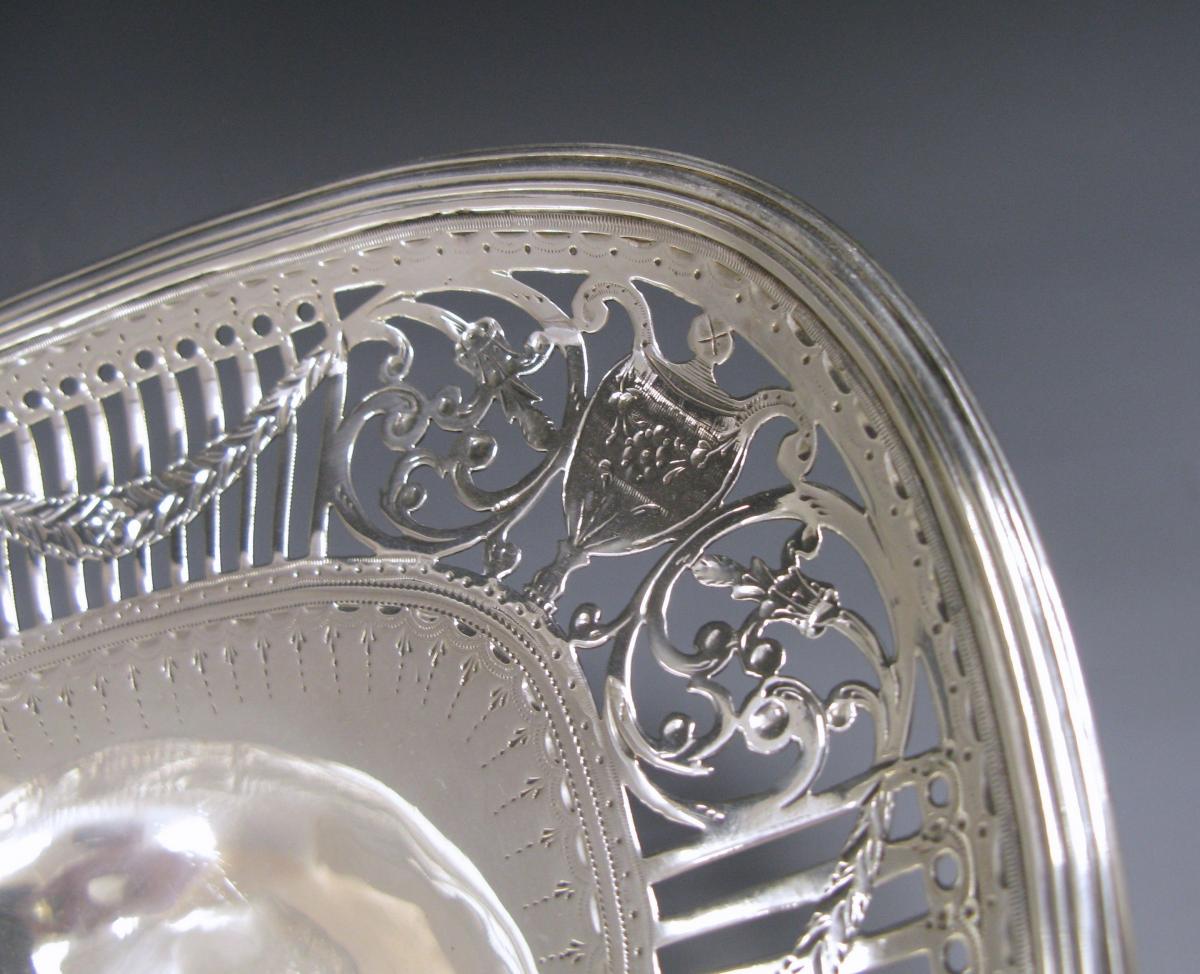 A George III Antique Silver Swing – Handled Basket