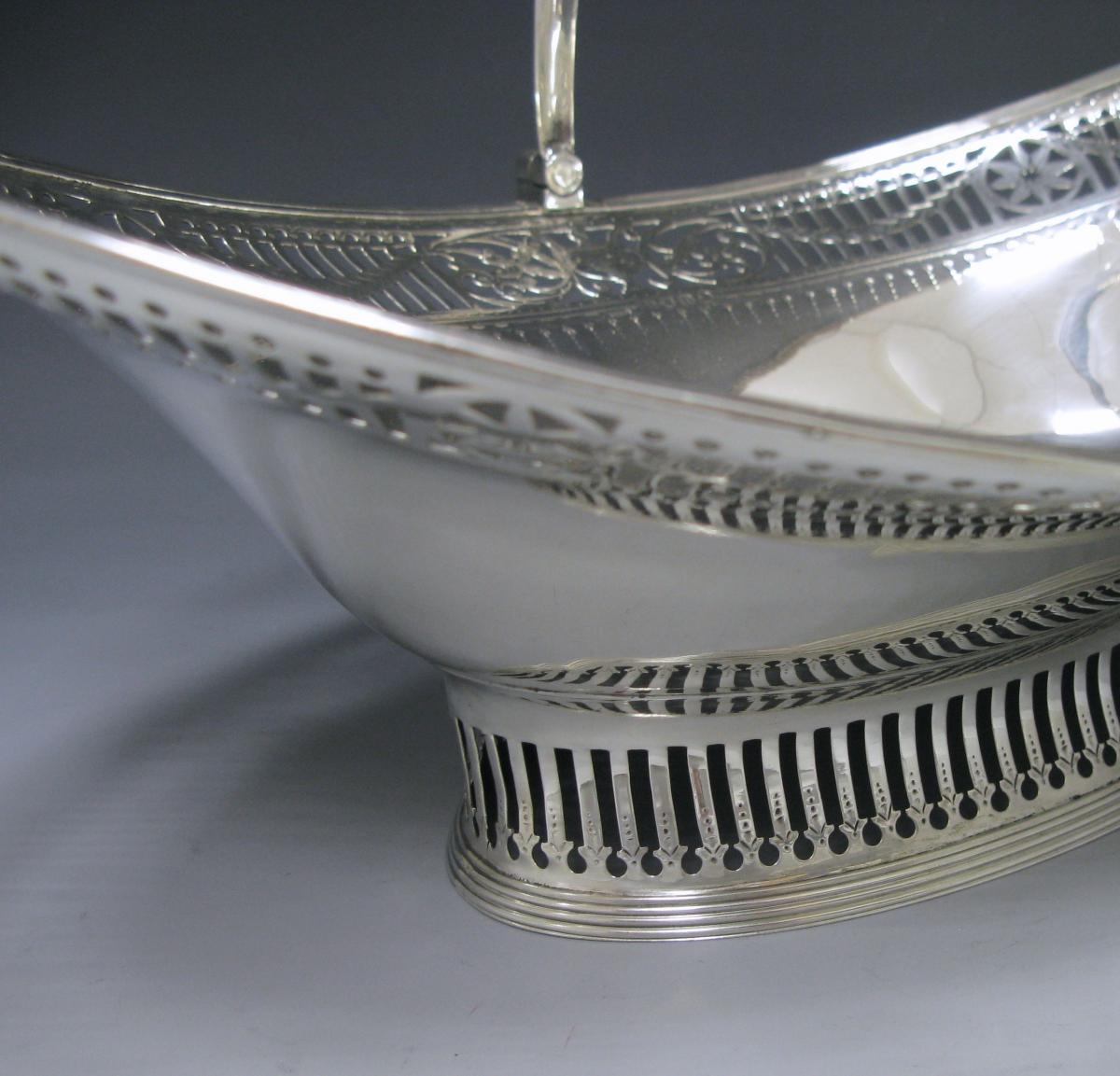 A George III Antique Silver Swing – Handled Basket