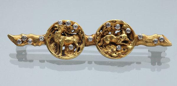 FOX & STAG Jugendstil Brooch