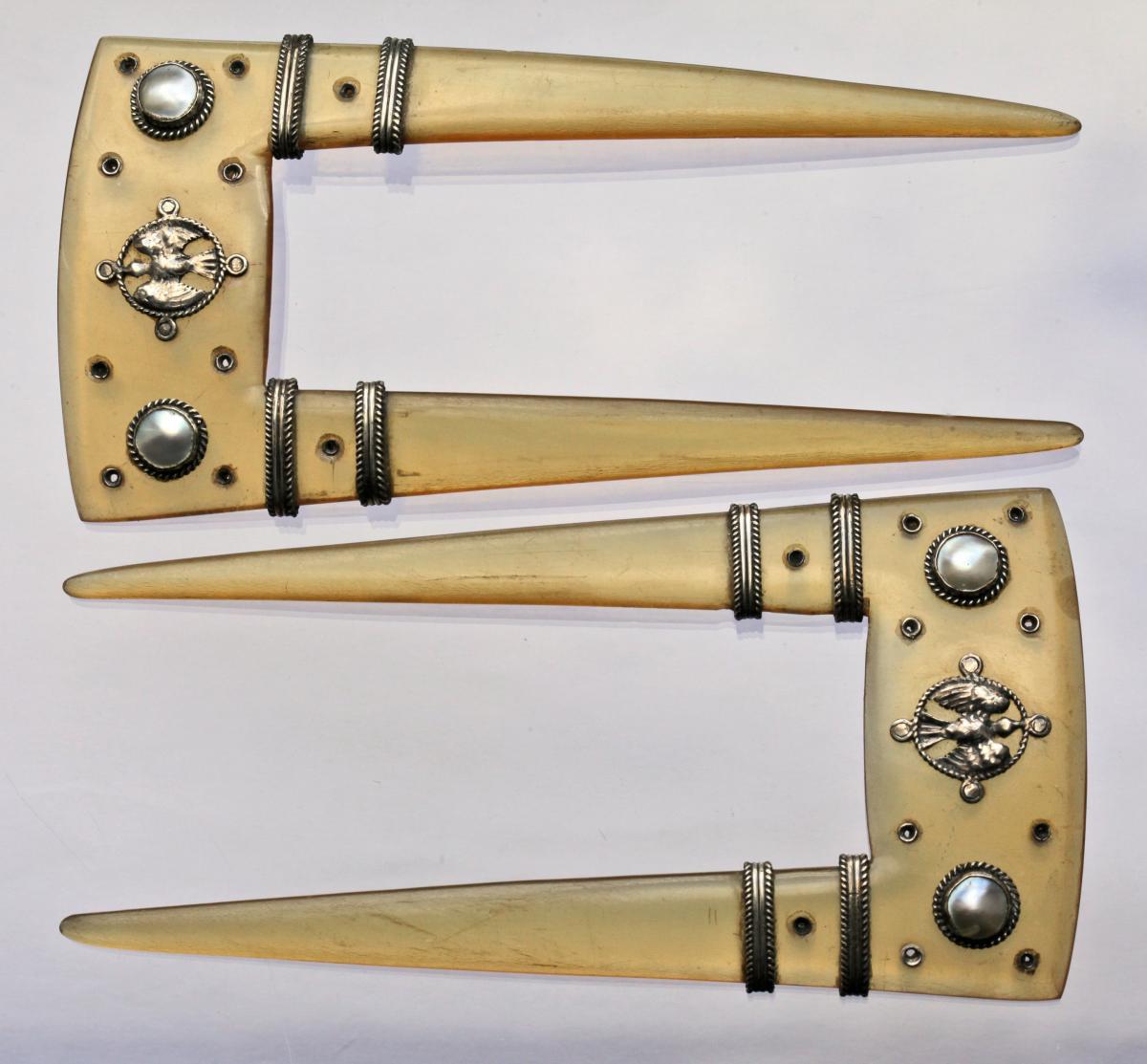 Medieval Inspired Arts & Crafts Combs Attributed to JOHN PAUL COOPER (1869-1933)