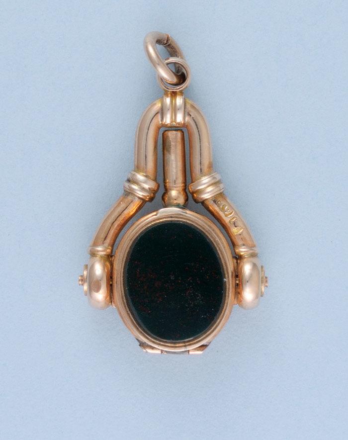 Rare Stone Set Gold Folding Watch Key
