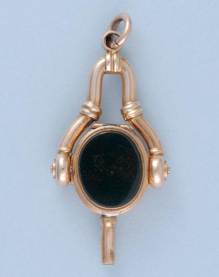 Rare Stone Set Gold Folding Watch Key