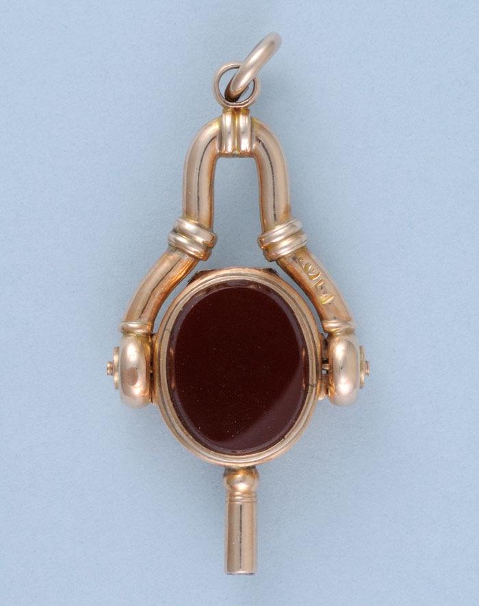 Rare Stone Set Gold Folding Watch Key