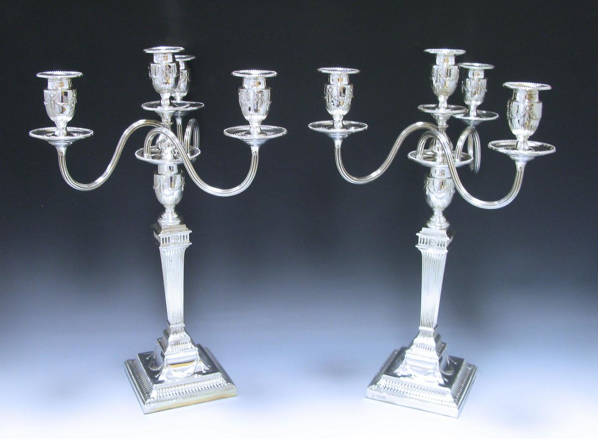 Pair of Victorian Antique Sterling Silver Candelabra