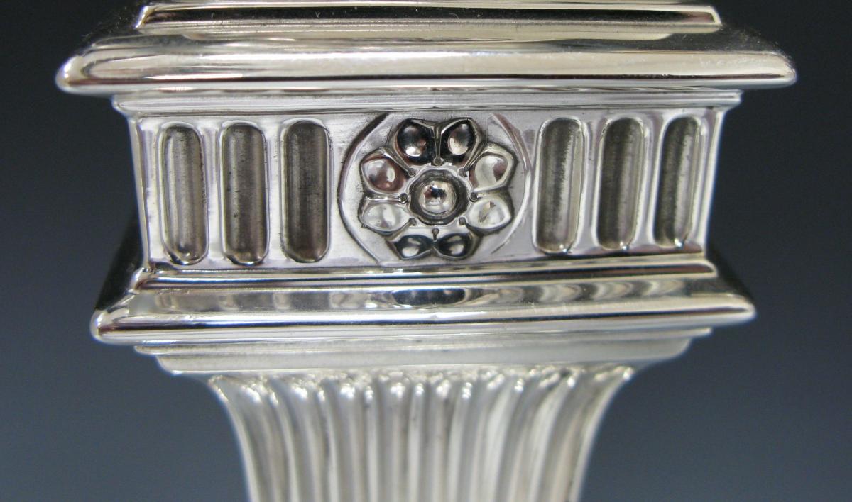 Pair of Victorian Antique Sterling Silver Candelabra