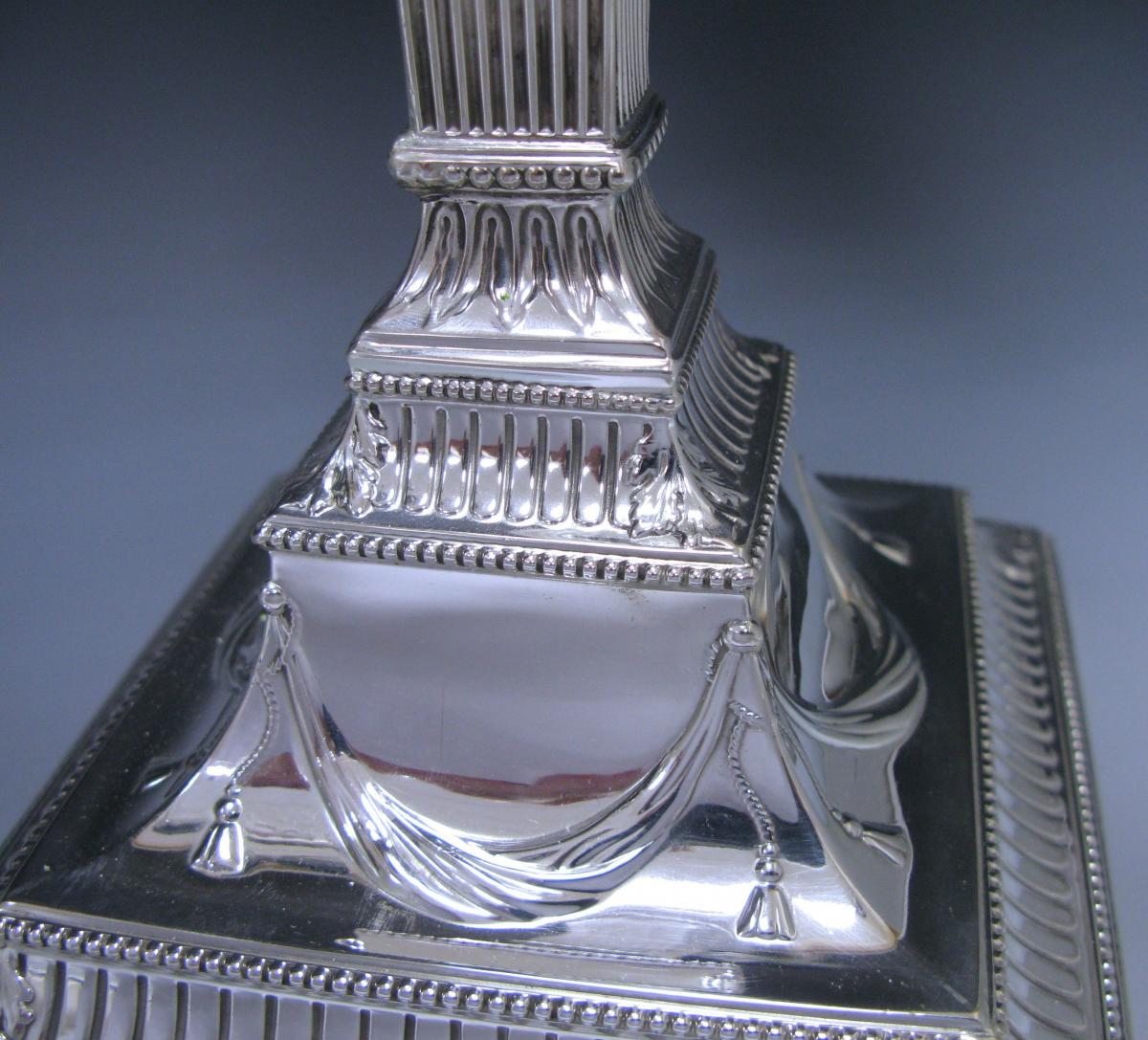 Pair of Victorian Antique Sterling Silver Candelabra