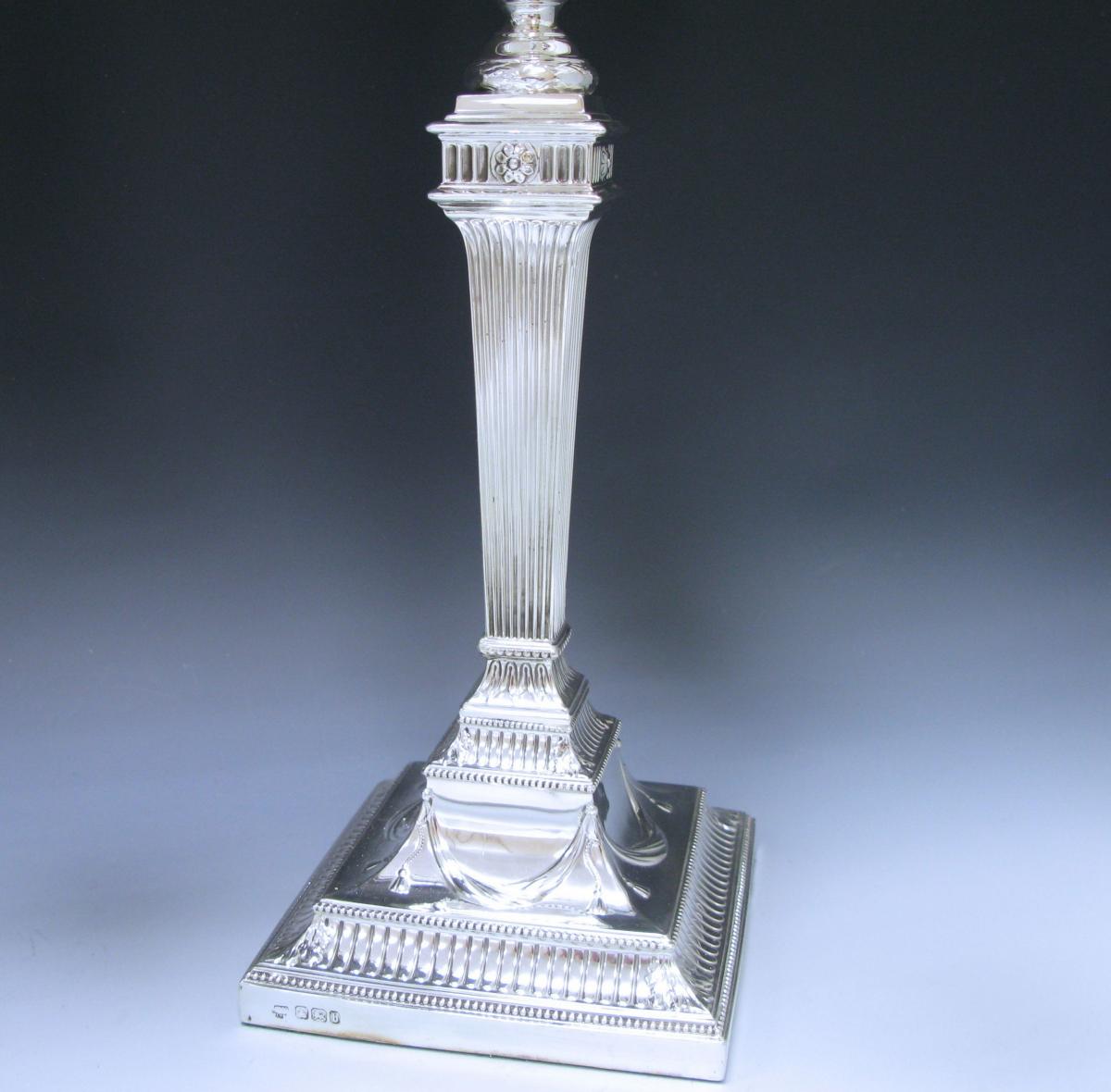 Pair of Victorian Antique Sterling Silver Candelabra