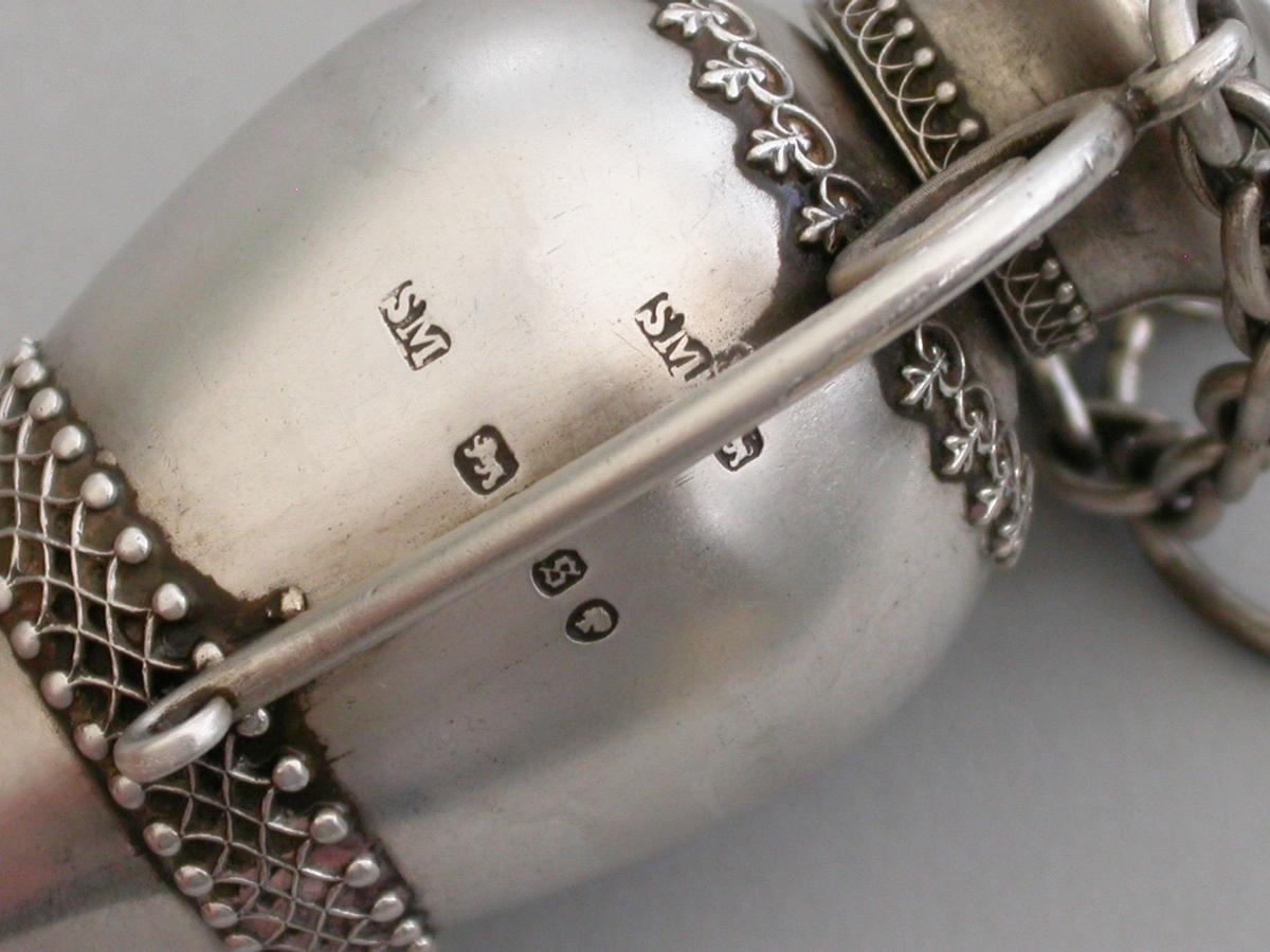 Victorian Novelty Silver Vase Shaped Scent Bottle