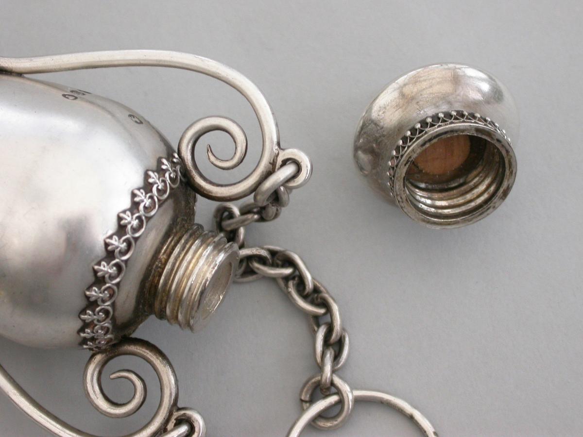 Victorian Novelty Silver Vase Shaped Scent Bottle