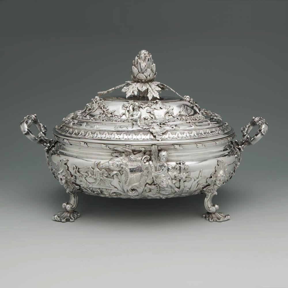 A George II Antique English Silver Soup Tureen