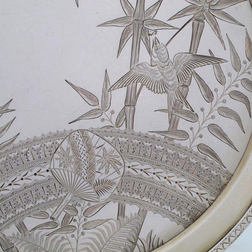 A Pair of Aesthetic Style Antique English Silver Salvers