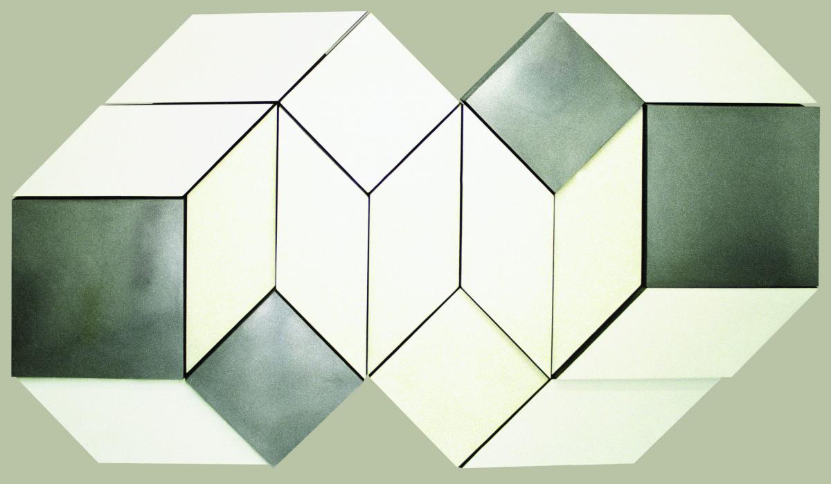 MALCOLM HUGHES (1920-1997) White, Grey & Aluminium Additive-unit Relief