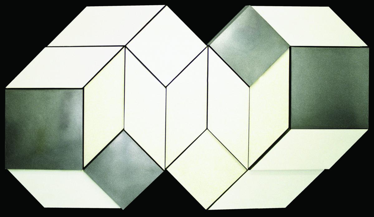 MALCOLM HUGHES (1920-1997) White, Grey & Aluminium Additive-unit Relief