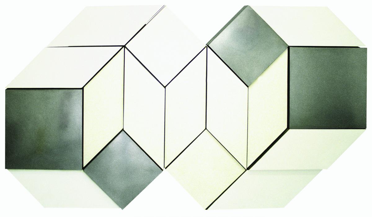 MALCOLM HUGHES (1920-1997) White, Grey & Aluminium Additive-unit Relief