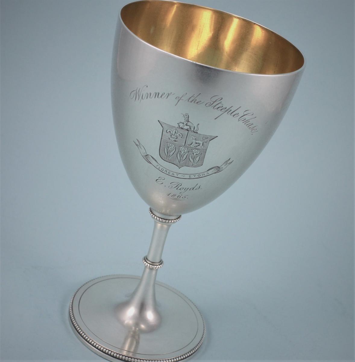 VICTORIAN Eton College Sterling Silver Goblet by Daniel & Charles Houle. London 1864