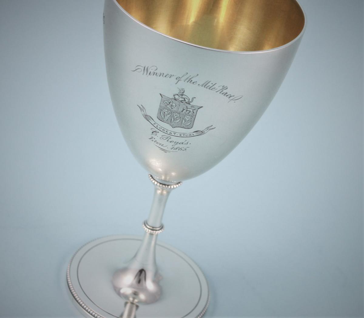 VICTORIAN Eton College Sterling Silver Goblet by Daniel & Charles Houle. London 1864